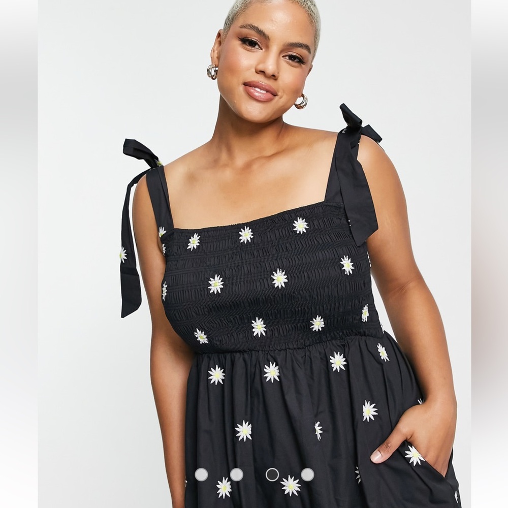 Never Fully Dressed tie shoulder daisy embroidered maxi dress women’s 12 - Picture 2 of 8